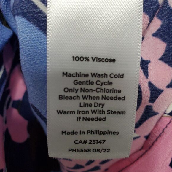 Talbots Petite Viscose Ruffle Neck Smocked Cuff Henley Popover Size MP - Picture 6 of 6